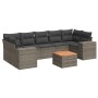 8-piece garden sofa set and gray synthetic rattan cushions by , Garden sets - Ref: Foro24-3225360, Price: 505,14 €, Discount: %