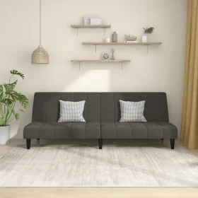 Dark gray velvet 2-seater sofa bed by , Sofas - Ref: Foro24-375842, Price: 241,02 €, Discount: %