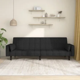 2-seater sofa bed with two black fabric pillows by , Sofas - Ref: Foro24-375835, Price: 279,15 €, Discount: %