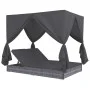 Lounger bed with gray synthetic rattan curtains by vidaXL, Outdoor beds - Ref: Foro24-45647, Price: 469,30 €, Discount: %