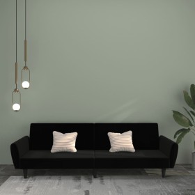2-Sitzer-Schlafsofa aus schwarzem Samt von , Sofas - Ref: Foro24-375863, Preis: 267,59 €, Rabatt: %