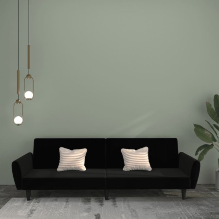 2-Sitzer-Schlafsofa aus schwarzem Samt von , Sofas - Ref: Foro24-375863, Preis: 267,46 €, Rabatt: %