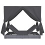 Liegebett mit grauen Vorhängen aus synthetischem Rattan von vidaXL, Betten im Freien - Ref: Foro24-45647, Preis: 478,45 €, Ra...