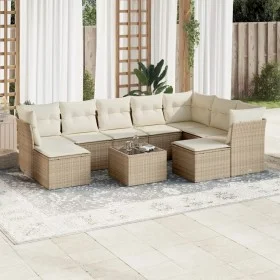 Gartensofa-Set mit beigen Kissen, 10-teilig, synthetisches Rattan von , Gartensets - Ref: Foro24-3218578, Preis: 625,93 €, Ra...