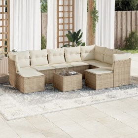 Juego de sofás jardín con cojines beige 10 pzas ratán sintético de , Conjuntos de jardín - Ref: Foro24-3218578, Precio: 604,7...