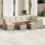 Gartensofa-Set mit beigen Kissen, 10-teilig, synthetisches Rattan von , Gartensets - Ref: Foro24-3218578, Preis: 625,93 €, Ra...