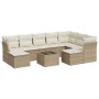 Garden sofa set with beige cushions 10 pieces synthetic rattan by , Garden sets - Ref: Foro24-3218578, Price: 604,78 €, Disco...