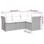 Gartensofa-Set mit Kissen, 4-teilig, beiges synthetisches Rattan von , Gartensets - Ref: Foro24-3217579, Preis: 261,32 €, Rab...