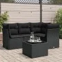 Set de muebles de jardín 5 pzas y cojines ratán sintético negro de , Conjuntos de jardín - Ref: Foro24-3217585, Precio: 341,3...