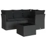 Set de muebles de jardín 5 pzas y cojines ratán sintético negro de , Conjuntos de jardín - Ref: Foro24-3217585, Precio: 341,3...