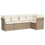 Gartensofa-Set mit Kissen, 5-teilig, beiges synthetisches Rattan von , Gartensets - Ref: Foro24-3217598, Preis: 345,81 €, Rab...
