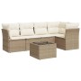 Garden sofa set with cushions 6 pieces beige synthetic rattan by , Garden sets - Ref: Foro24-3217608, Price: 400,41 €, Discou...
