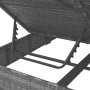 Liegebett mit grauen Vorhängen aus synthetischem Rattan von vidaXL, Betten im Freien - Ref: Foro24-45647, Preis: 478,45 €, Ra...