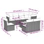 8-teiliges Gartensofa-Set und schwarze synthetische Rattankissen von , Gartensets - Ref: Foro24-3249604, Preis: 556,91 €, Rab...