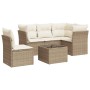 Garden sofa set with cushions 6 pieces beige synthetic rattan by , Garden sets - Ref: Foro24-3217648, Price: 400,41 €, Discou...