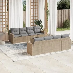9-piece garden sofa set with beige synthetic rattan cushions by , Garden sets - Ref: Foro24-3218739, Price: 571,65 €, Discoun...