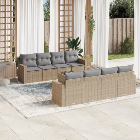 9-piece garden sofa set with beige synthetic rattan cushions by , Garden sets - Ref: Foro24-3218739, Price: 549,16 €, Discoun...