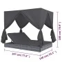 Lounger bed with gray synthetic rattan curtains by vidaXL, Outdoor beds - Ref: Foro24-45647, Price: 469,30 €, Discount: %