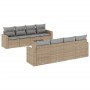 9-piece garden sofa set with beige synthetic rattan cushions by , Garden sets - Ref: Foro24-3218739, Price: 549,16 €, Discoun...