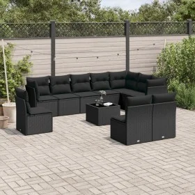 11-piece garden sofa set and black synthetic rattan cushions by , Garden sets - Ref: Foro24-3249644, Price: 664,10 €, Discoun...