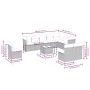 11-teiliges Gartensofa-Set und schwarze synthetische Rattankissen von , Gartensets - Ref: Foro24-3249644, Preis: 668,28 €, Ra...
