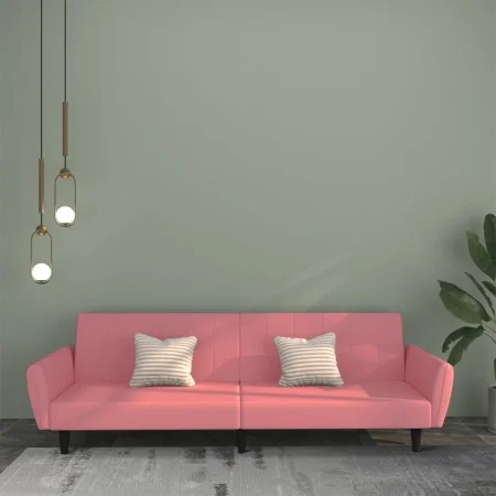 Rosafarbenes 2-Sitzer-Schlafsofa aus Samt von , Sofas - Ref: Foro24-375861, Preis: 253,48 €, Rabatt: %