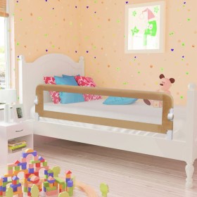 Barandilla de seguridad cama de niño poliéster taupe 150x42 cm