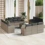 Gartensofa-Set mit Kissen, 13-teilig, graues synthetisches Rattan von , Gartensets - Ref: Foro24-3218770, Preis: 888,75 €, Ra...