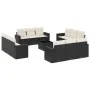 Garden sofa and cushion set 13 pieces black synthetic rattan by , Garden sets - Ref: Foro24-3218766, Price: 846,96 €, Discoun...