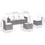 6-teiliges Gartensofa-Set und schwarze synthetische Rattankissen von , Gartensets - Ref: Foro24-3218785, Preis: 357,30 €, Rab...