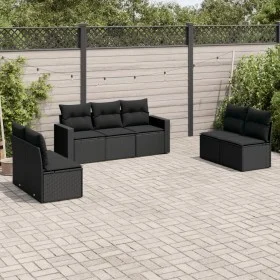 7-piece garden dining set and black synthetic rattan cushions by , Garden sets - Ref: Foro24-3218815, Price: 429,51 €, Discou...