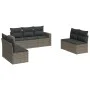 7-piece garden sofa set with gray PE rattan cushions by , Garden sets - Ref: Foro24-3218820, Price: 404,75 €, Discount: %