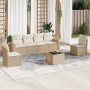7-piece garden sofa set and beige synthetic rattan cushions by , Garden sets - Ref: Foro24-3218808, Price: 428,18 €, Discount: %
