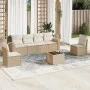 7-piece garden sofa set and beige synthetic rattan cushions by , Garden sets - Ref: Foro24-3218808, Price: 454,77 €, Discount: %