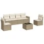 7-piece garden sofa set and beige synthetic rattan cushions by , Garden sets - Ref: Foro24-3218808, Price: 454,77 €, Discount: %