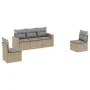 Garden sofa set with cushions 5 pieces beige synthetic rattan by , Garden sets - Ref: Foro24-3218779, Price: 306,14 €, Discou...