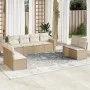 9-teiliges Gartensofa-Set mit beigen synthetischen Rattankissen von , Gartensets - Ref: Foro24-3218848, Preis: 571,39 €, Raba...