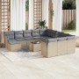 Garden sofa set with cushions 13 pieces beige synthetic rattan by , Garden sets - Ref: Foro24-3250478, Price: 851,45 €, Disco...