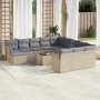 Garden sofa set with cushions 13 pieces beige synthetic rattan by , Garden sets - Ref: Foro24-3250478, Price: 837,60 €, Disco...