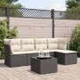 6-teiliges Gartensofa-Set und schwarze synthetische Rattankissen von , Gartensets - Ref: Foro24-3217566, Preis: 314,54 €, Rab...
