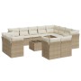 Garden sofa set with cushions 13 pieces beige synthetic rattan by , Garden sets - Ref: Foro24-3218538, Price: 923,48 €, Disco...