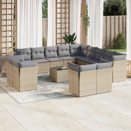 14-piece garden sofa set with beige synthetic rattan cushions by , Garden sets - Ref: Foro24-3218559, Price: 902,81 €, Discou...