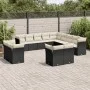 Garden sofa and cushion set 13 pieces black synthetic rattan by , Garden sets - Ref: Foro24-3218546, Price: 856,80 €, Discoun...