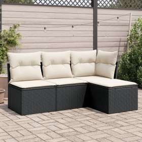 4-piece garden sofa set with black synthetic rattan cushions by , Garden sets - Ref: Foro24-3217496, Price: 211,02 €, Discoun...