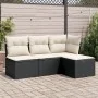 4-teilige Gartensofagarnitur mit schwarzen synthetischen Rattankissen von , Gartensets - Ref: Foro24-3217496, Preis: 220,75 €...
