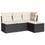 4-piece garden sofa set with black synthetic rattan cushions by , Garden sets - Ref: Foro24-3217496, Price: 211,02 €, Discoun...