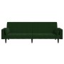 2-seater sofa bed with two dark green velvet pillows by , Sofas - Ref: Foro24-375849, Price: 278,84 €, Discount: %