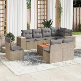 Set de sofás de jardín 9 pzas con cojines ratán sintético beige de , Conjuntos de jardín - Ref: Foro24-3257816, Precio: 582,7...
