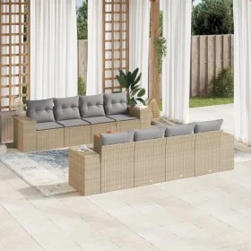 9-teiliges Gartensofa-Set mit beigen synthetischen Rattankissen von , Gartensets - Ref: Foro24-3257697, Preis: 652,72 €, Raba...