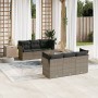 7-piece garden sofa set with gray PE rattan cushions by , Garden sets - Ref: Foro24-3223491, Price: 406,71 €, Discount: %